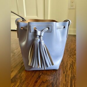 J Crew Light Blue Tassel Bucket Bag